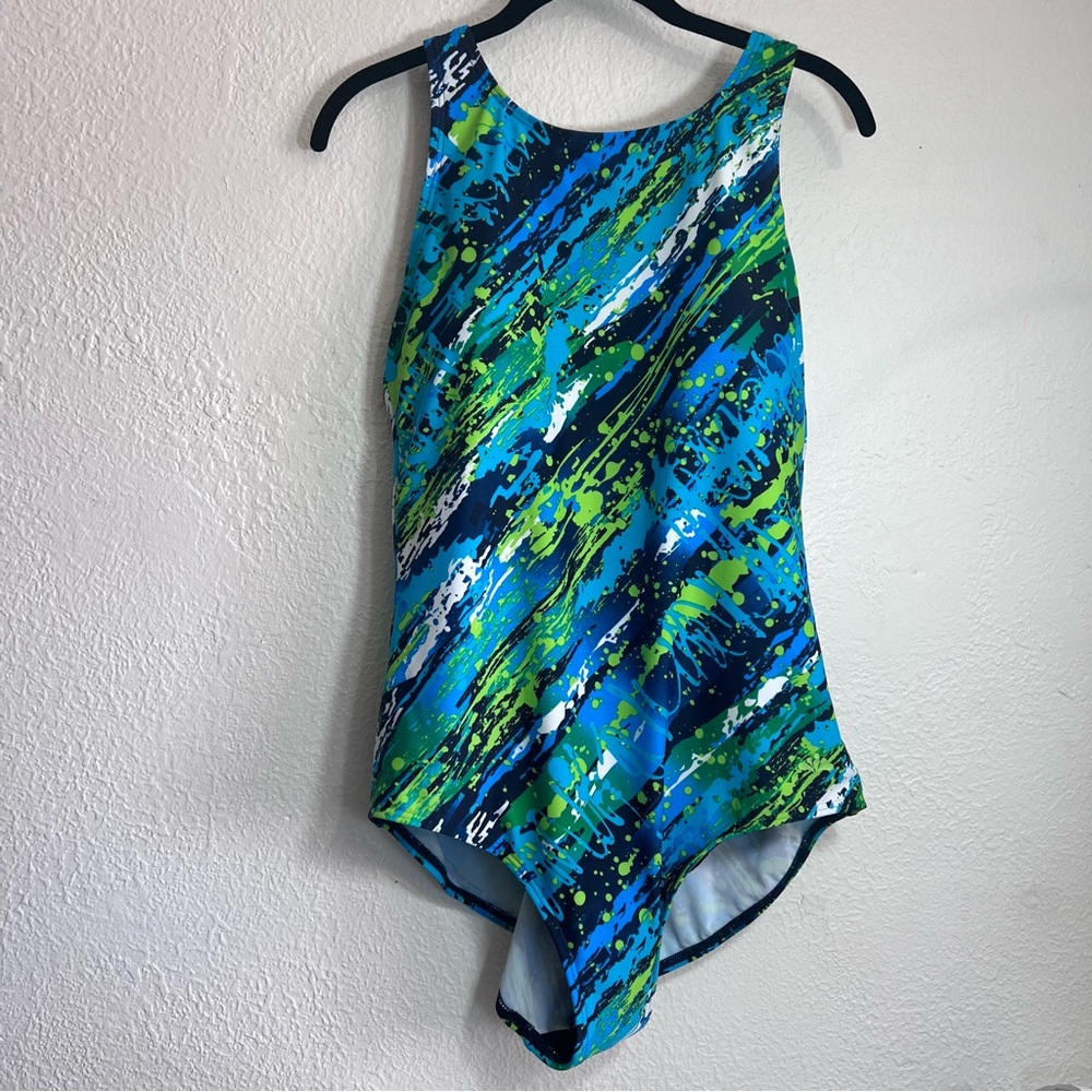 Aquabelle Colorful Splash One Piece Swimsuit size 18W